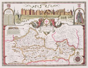 Berkshire, gegraveerd door Jodocus Hondius (1563-1612) uit John Speed